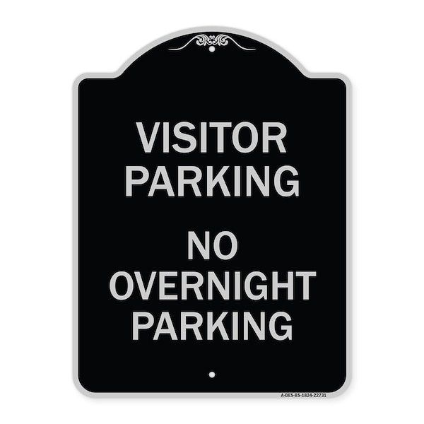 Visitor Parking No Overnight Parking Heavy-Gauge Aluminum Sign, 24" x 18", BS-1824-22731